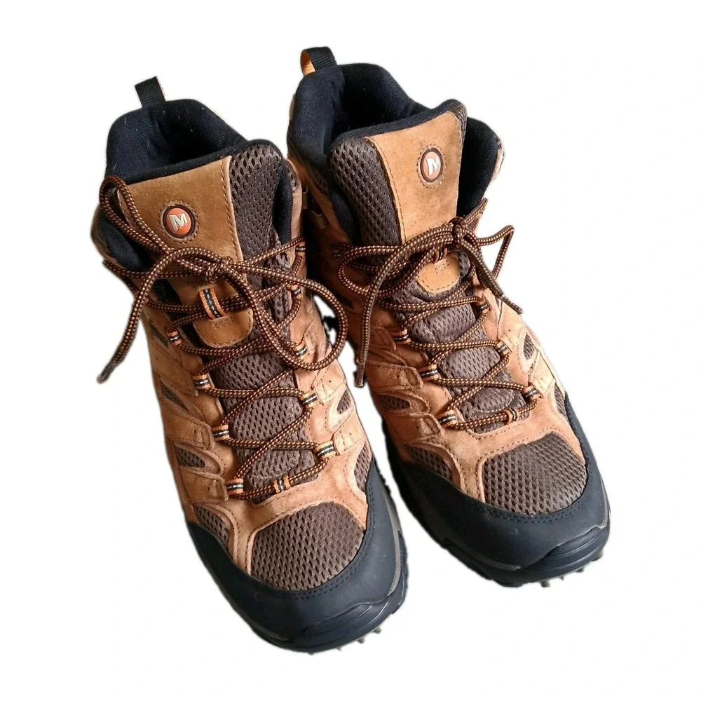 Merrell Men's Moab 2 Waterproof Brown Leather Hiking Boots Size 14 #J06051
